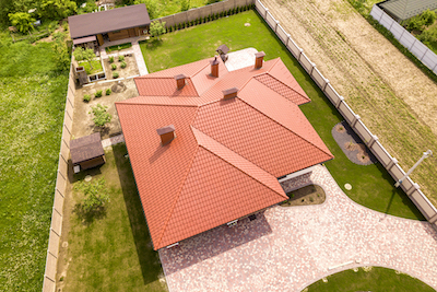 Property surrounded by fence