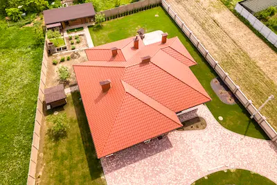 Property surrounded by fence