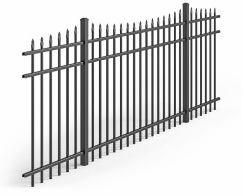 a variation of the Traditional Style of aluminum fence
