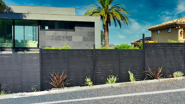 stepped fence buffers traffic sound