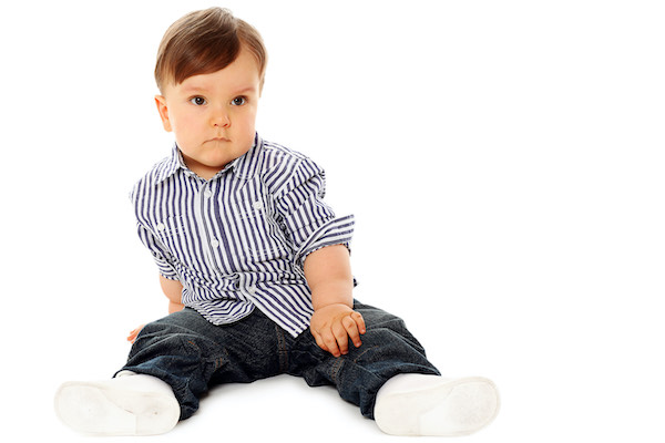 little kid with striped shirt