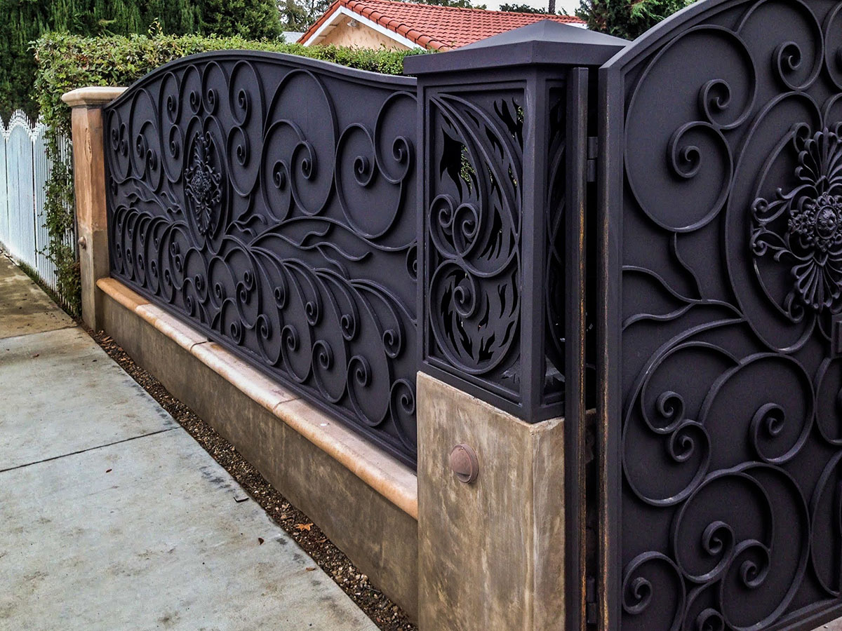 rectangular iron privacy gates