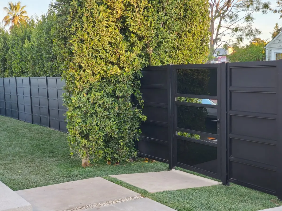 Beautiful Black Glass Installation, aluminum gates
