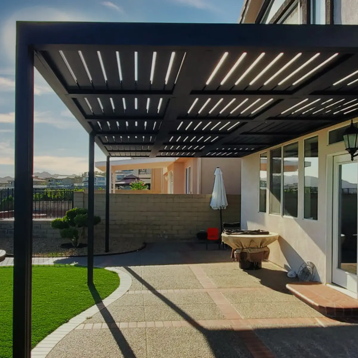 Aluminum Pergola, patio cover, Mulholland brand