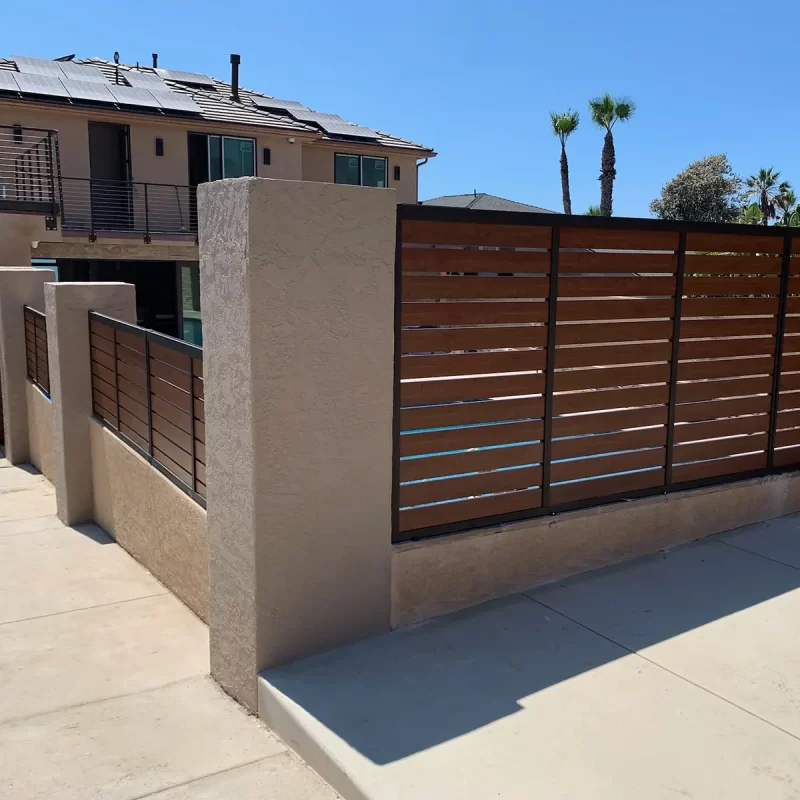 recyclable modern aluminium fence in outdoor setting