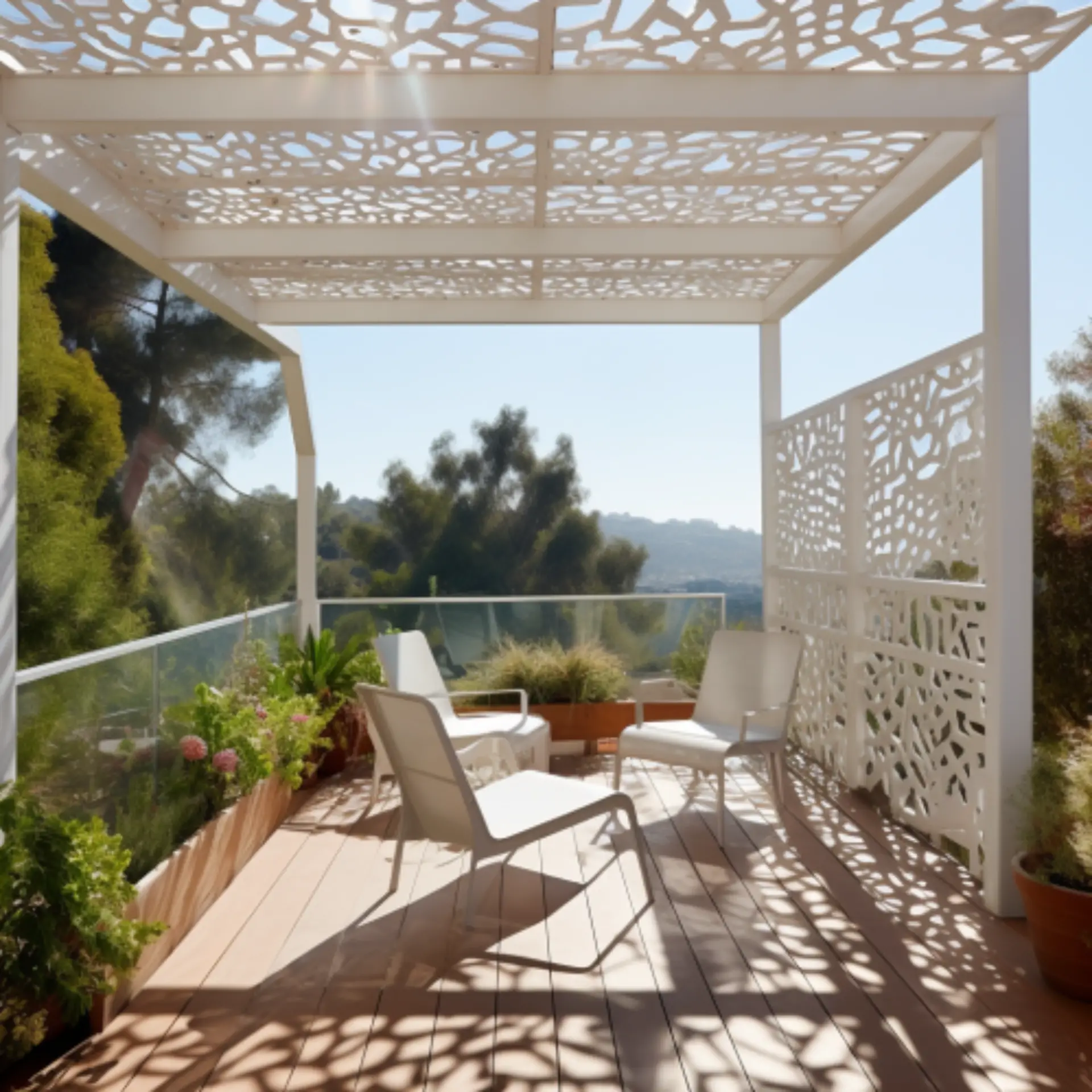 white pergola