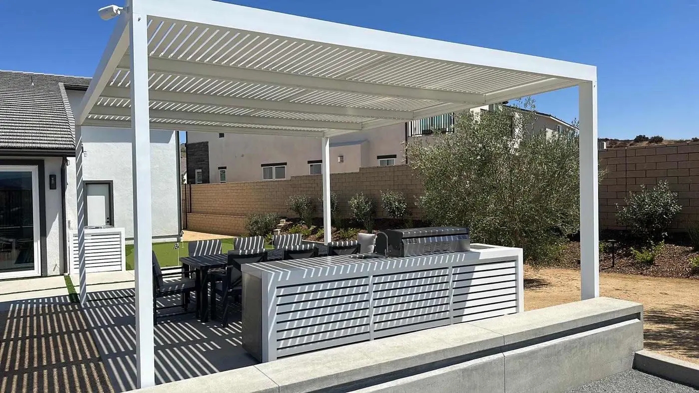 white roof pergola