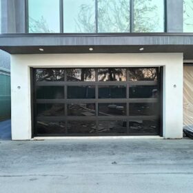 modern glass garage door