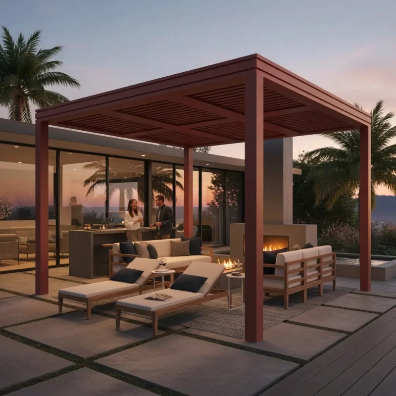 pergola-red-aluminum-sunset-lounge